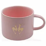 Tasse avec Plateau et une Cuillère en céramique – Rose